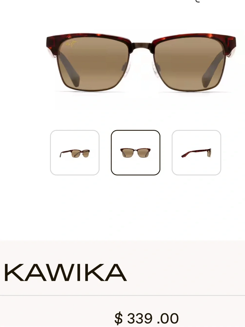 Maui Jim Kawika Brown and Gold Frame with Brown Lenses